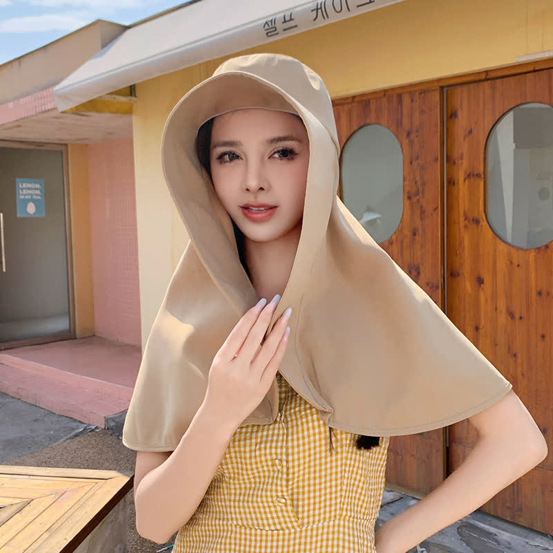 Large Brimmed Shawl One Piece Sun Hat