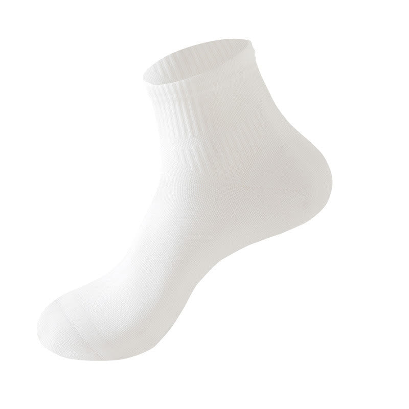 Solid Color Breathable Sports Ankle Compression Socks(5 Pairs)