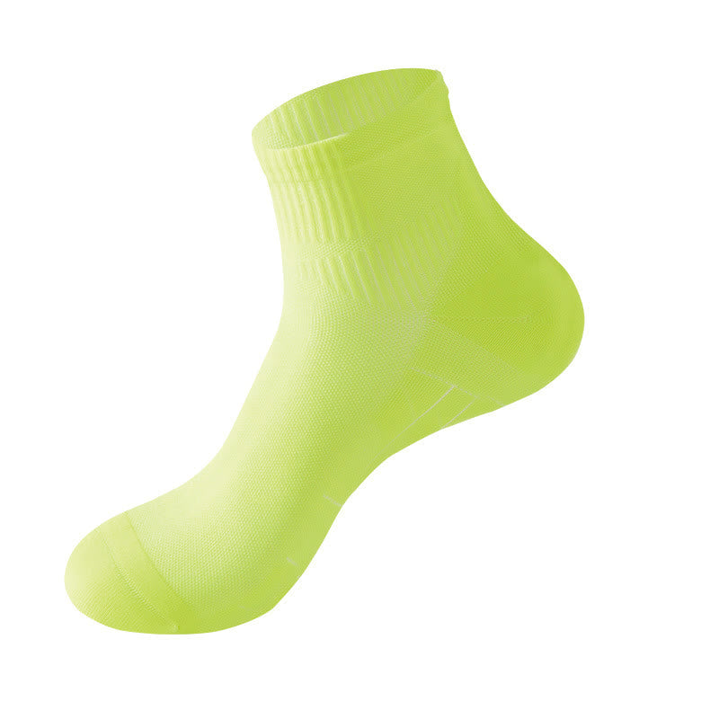 Solid Color Breathable Sports Ankle Compression Socks(5 Pairs)
