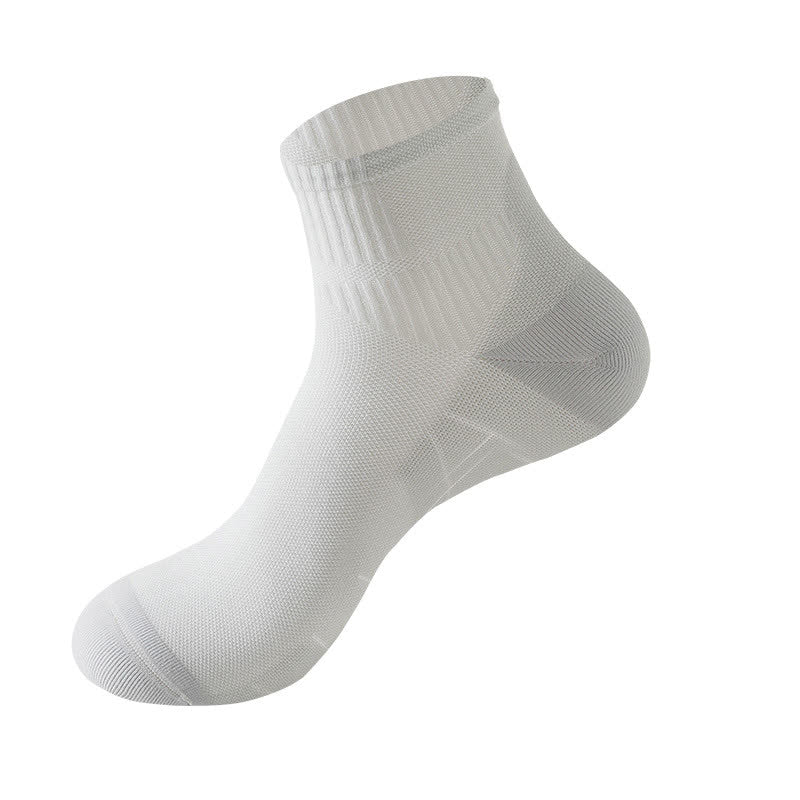 Solid Color Breathable Sports Ankle Compression Socks(5 Pairs)