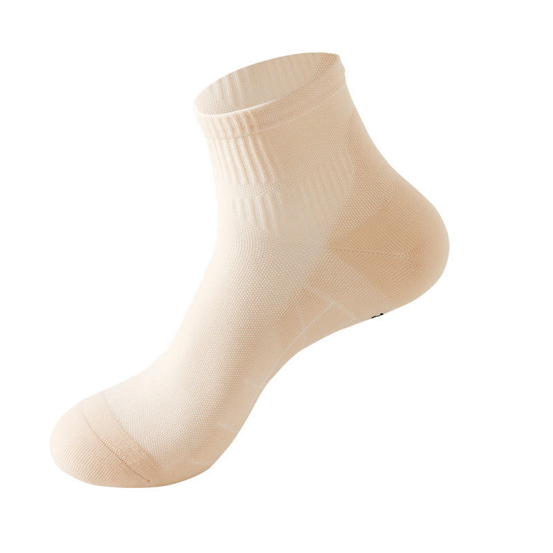 Solid Color Breathable Sports Ankle Compression Socks(5 Pairs)