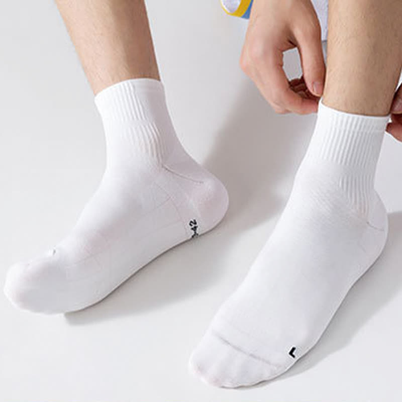 Solid Color Breathable Sports Ankle Compression Socks(5 Pairs)