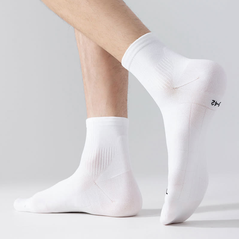 Solid Color Breathable Sports Ankle Compression Socks(5 Pairs)