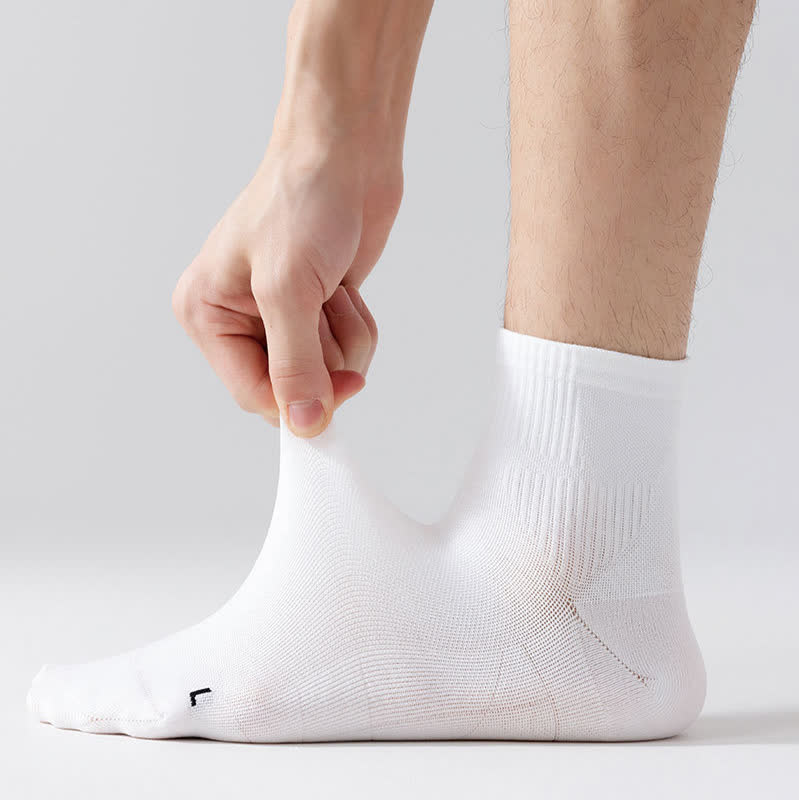 Solid Color Breathable Sports Ankle Compression Socks(5 Pairs)