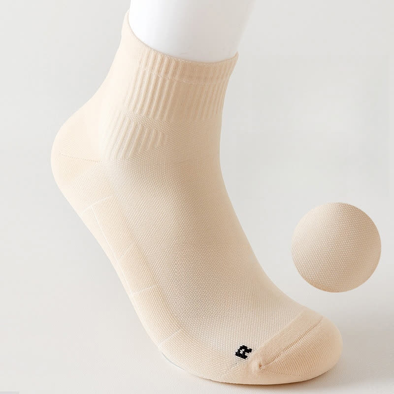 Solid Color Breathable Sports Ankle Compression Socks(5 Pairs)