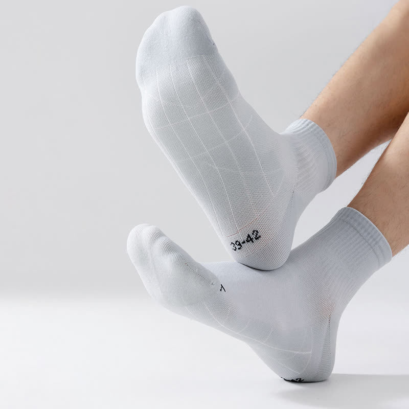 Solid Color Breathable Sports Ankle Compression Socks(5 Pairs)