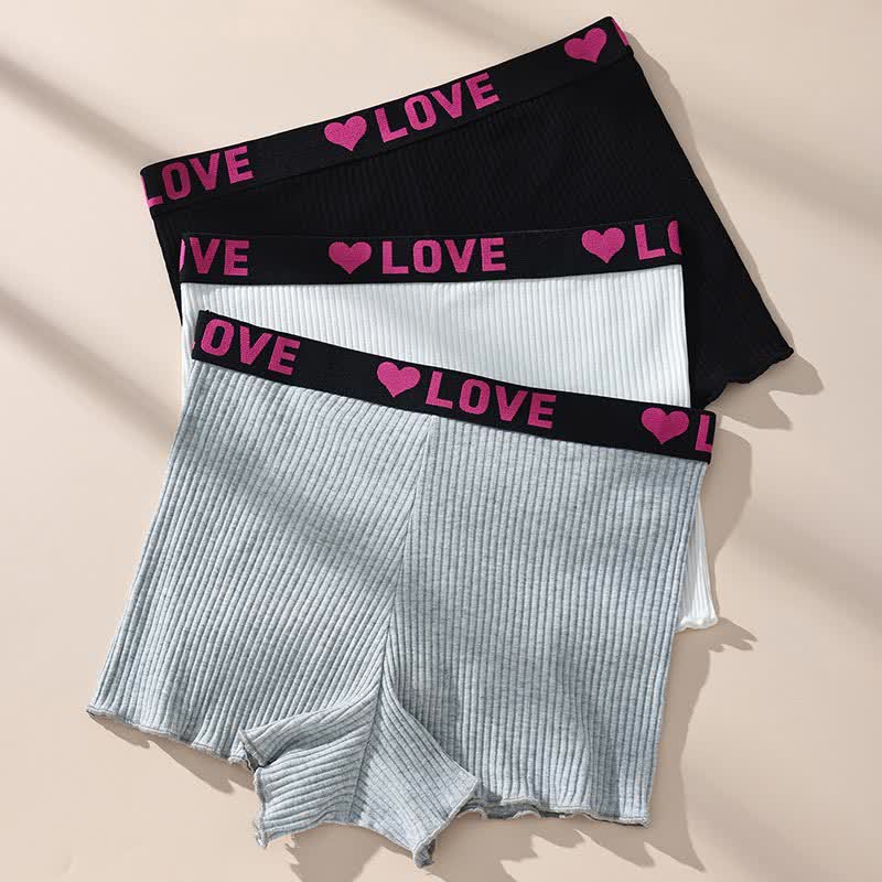 Mid-rise LOVE Waistband Boyshort(3 Packs)