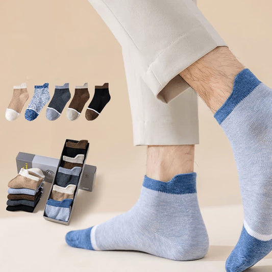 Plusock Color-Blocking Antibacterial & Deodorant Socks(5 Pairs)