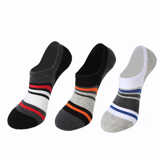 Plusock Cotton Striped Non-slip Invisible Socks(6 Pairs)