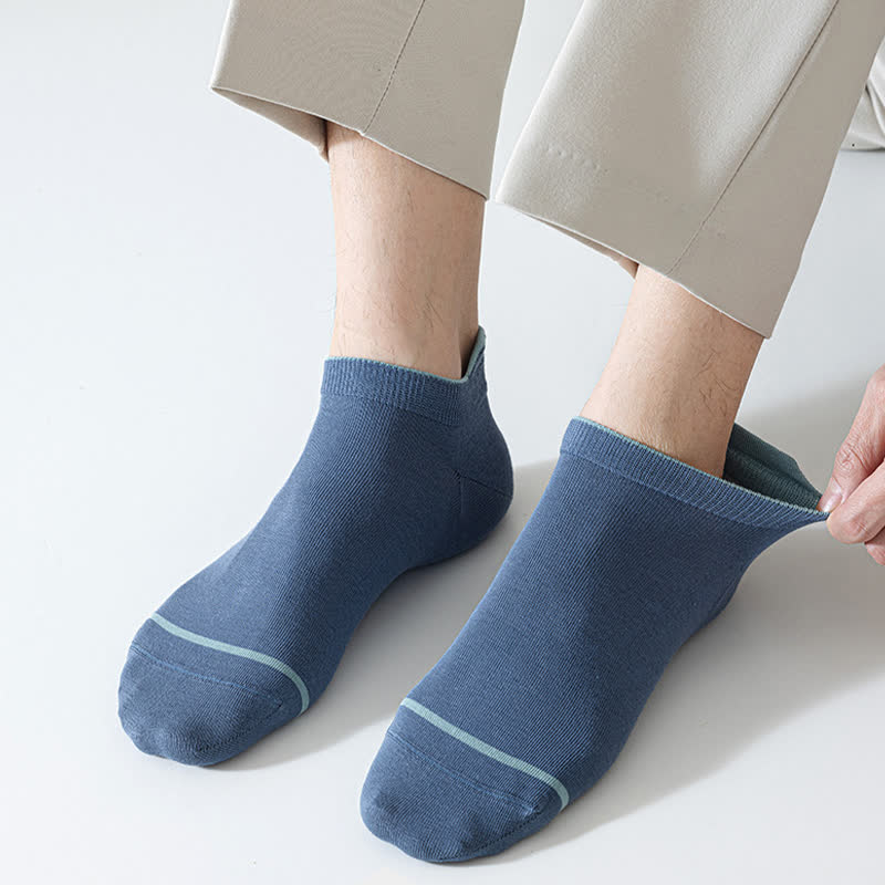 Plusock Solid Color Cotton Thin Absorbent Socks(5 Pairs)