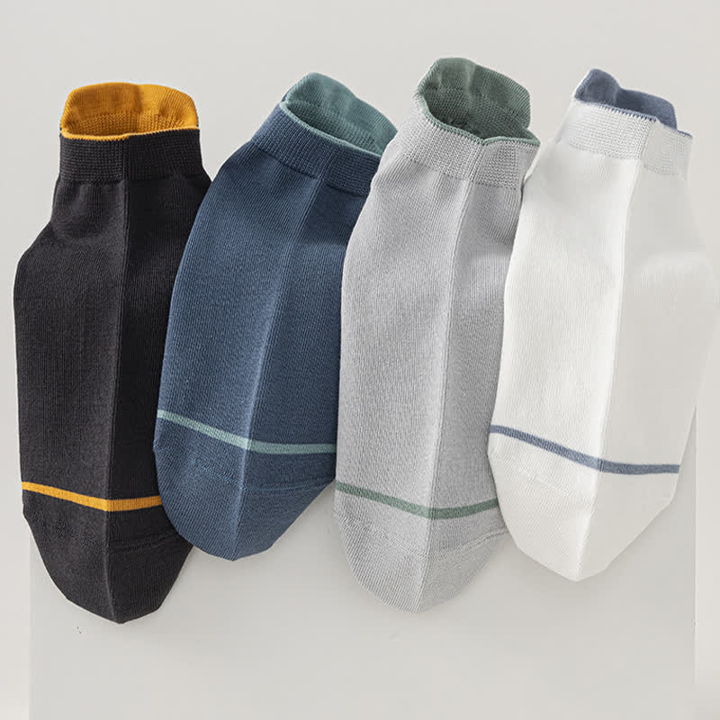 Plusock Solid Color Cotton Thin Absorbent Socks(5 Pairs)
