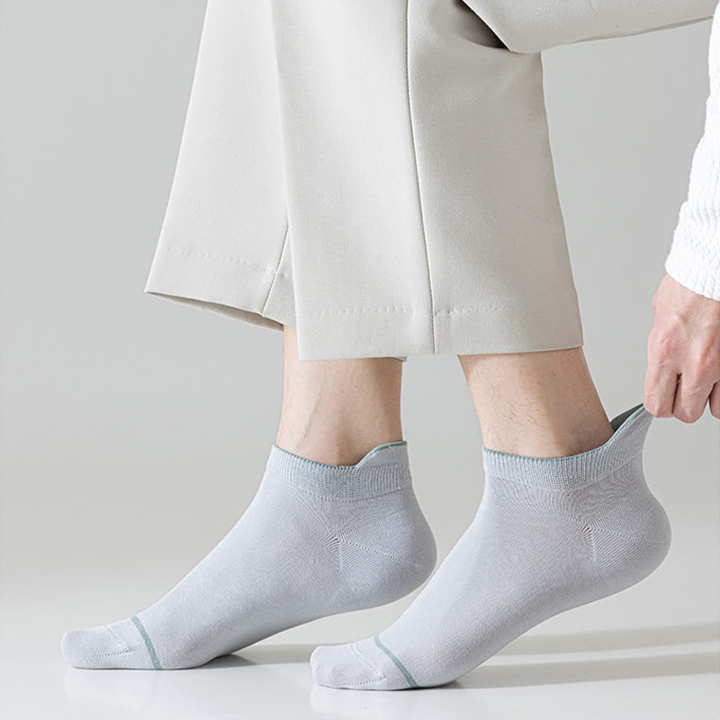 Plusock Solid Color Cotton Thin Absorbent Socks(5 Pairs)