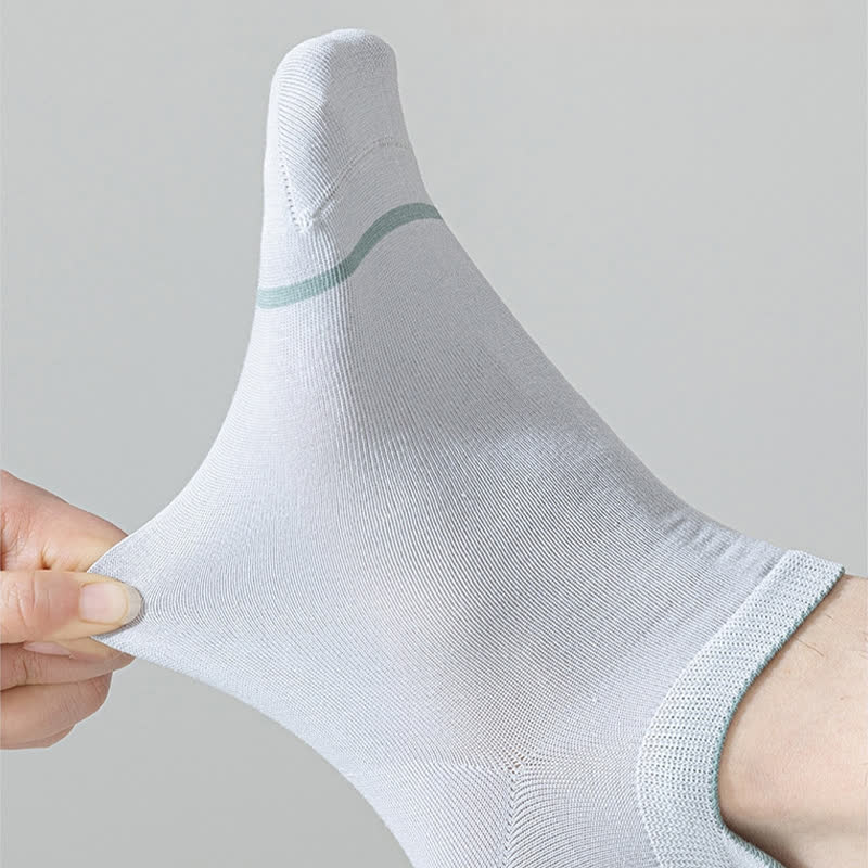 Plusock Solid Color Cotton Thin Absorbent Socks(5 Pairs)