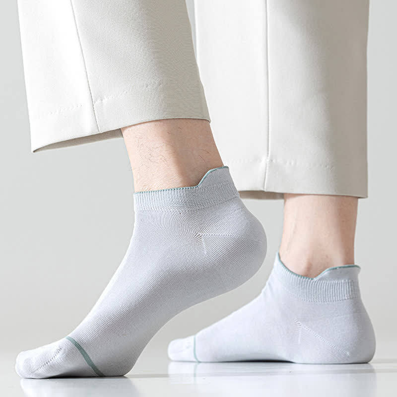 Plusock Solid Color Cotton Thin Absorbent Socks(5 Pairs)