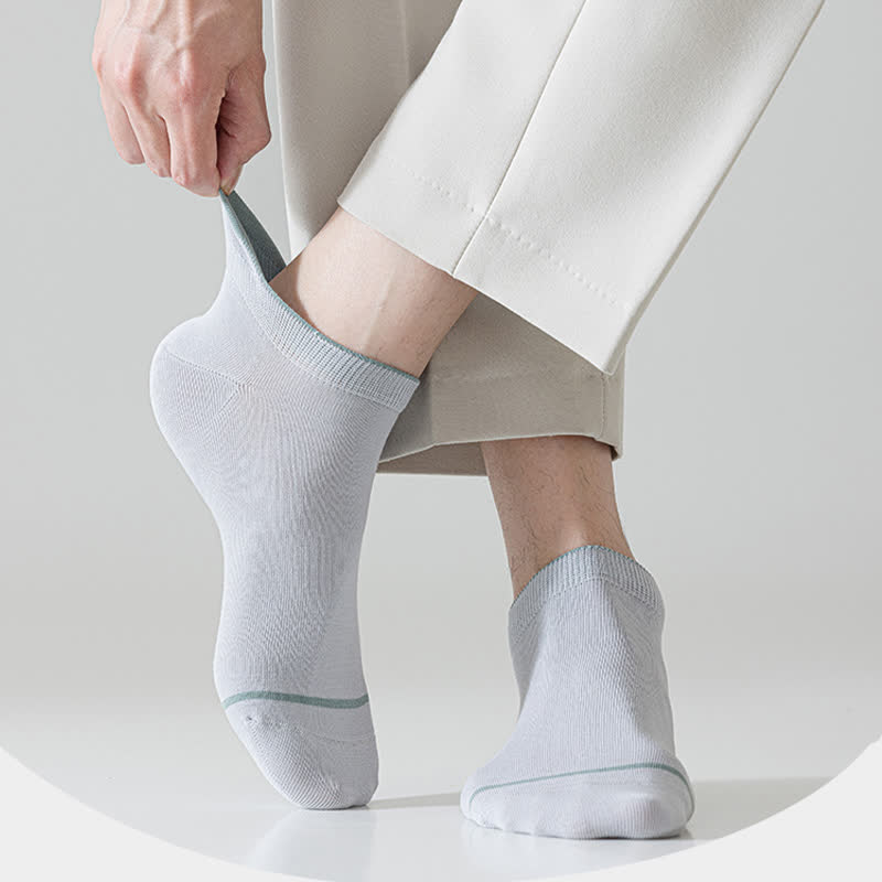 Plusock Solid Color Cotton Thin Absorbent Socks(5 Pairs)