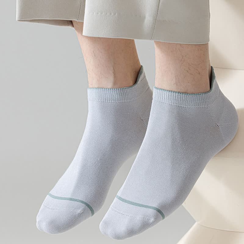 Plusock Solid Color Cotton Thin Absorbent Socks(5 Pairs)