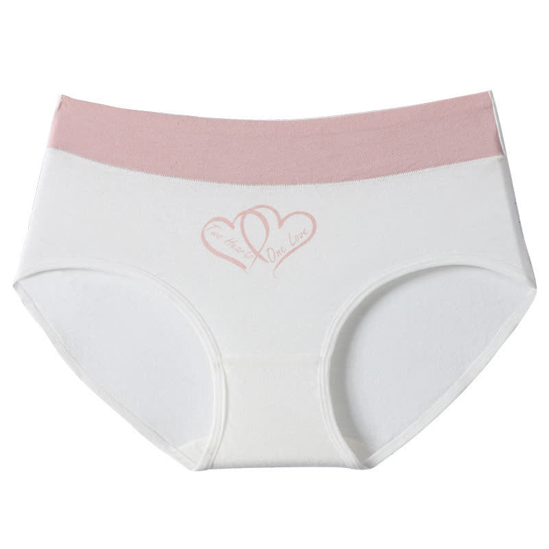 Love Print High Waist Cotton Brief(3 Packs)