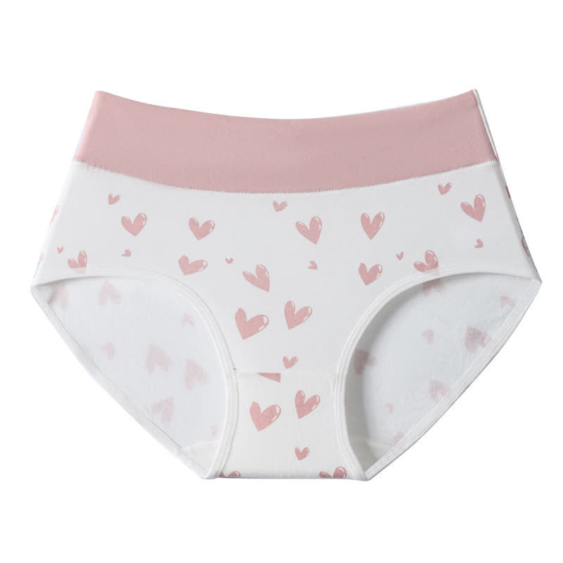 Love Print High Waist Cotton Brief(3 Packs)