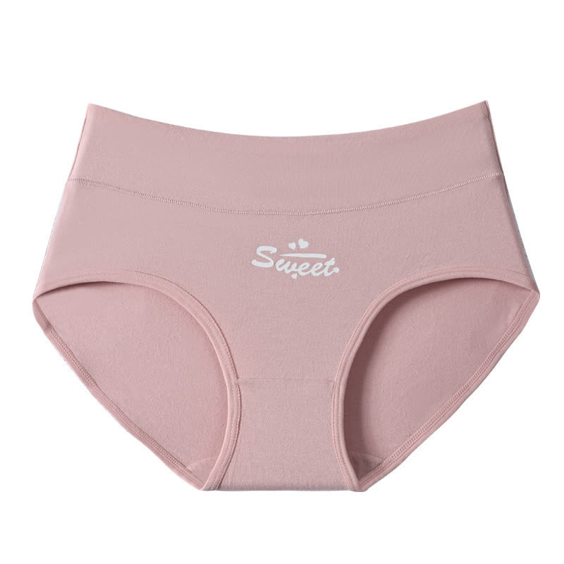 Love Print High Waist Cotton Brief(3 Packs)