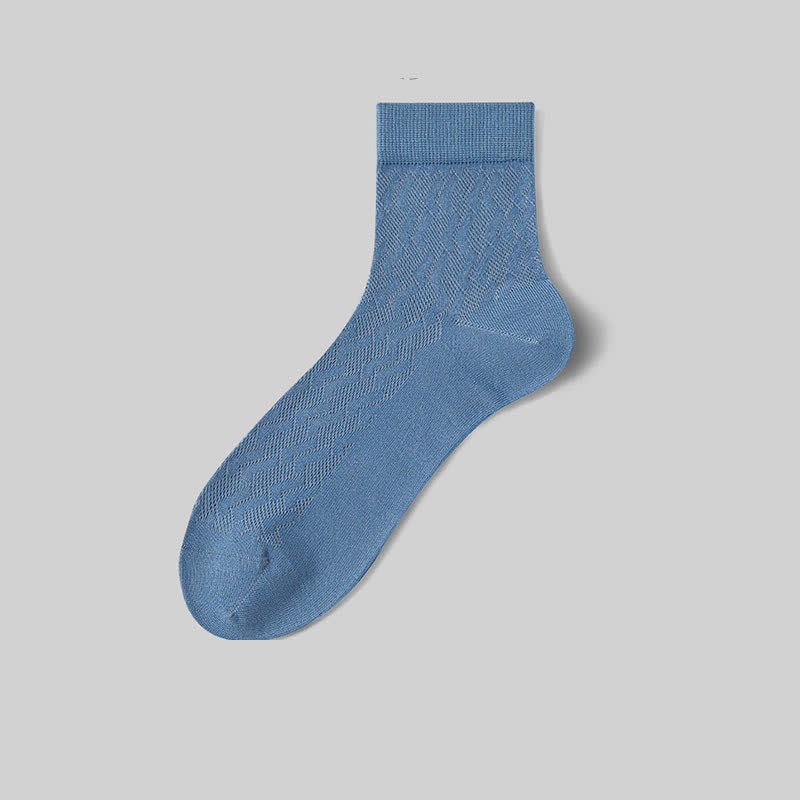 Thin Breathable Mesh Cool Feeling Quarter Socks(5 Pairs)