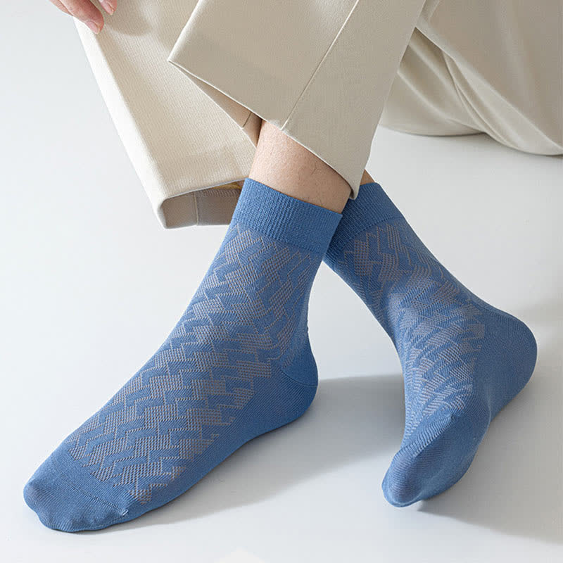 Thin Breathable Mesh Cool Feeling Quarter Socks(5 Pairs)