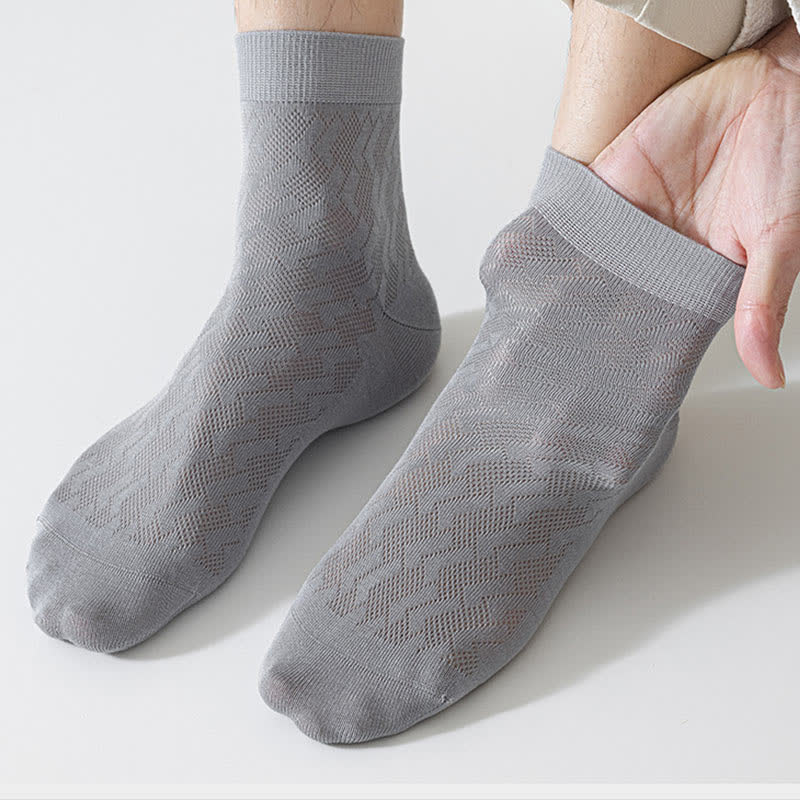 Thin Breathable Mesh Cool Feeling Quarter Socks(5 Pairs)
