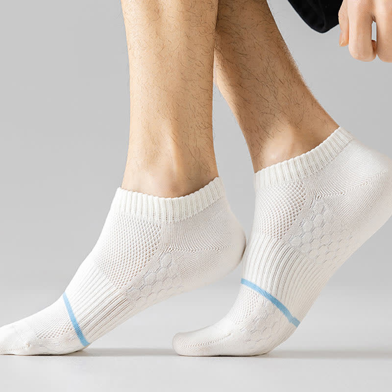 Cotton Mesh Honeycomb Bottom No Show Socks(6 Pairs)