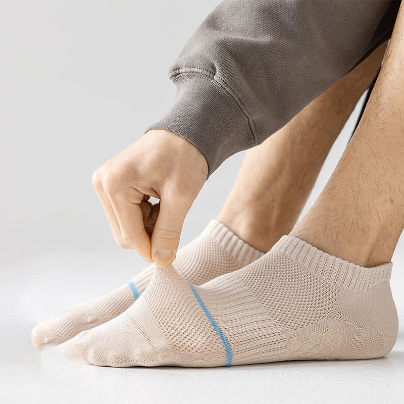 Cotton Mesh Honeycomb Bottom No Show Socks(6 Pairs)