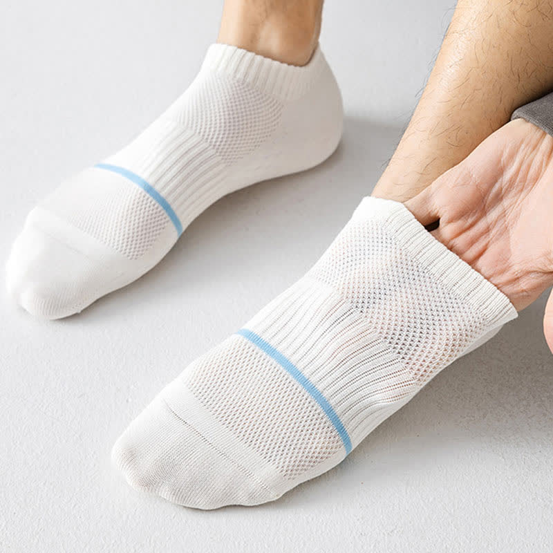 Cotton Mesh Honeycomb Bottom No Show Socks(6 Pairs)