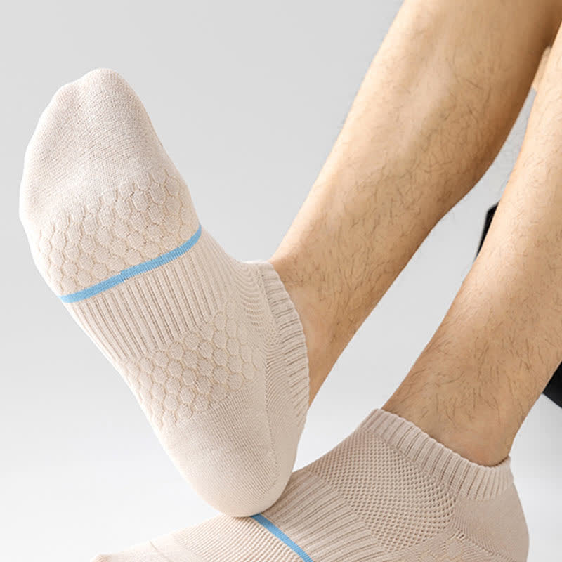 Cotton Mesh Honeycomb Bottom No Show Socks(6 Pairs)