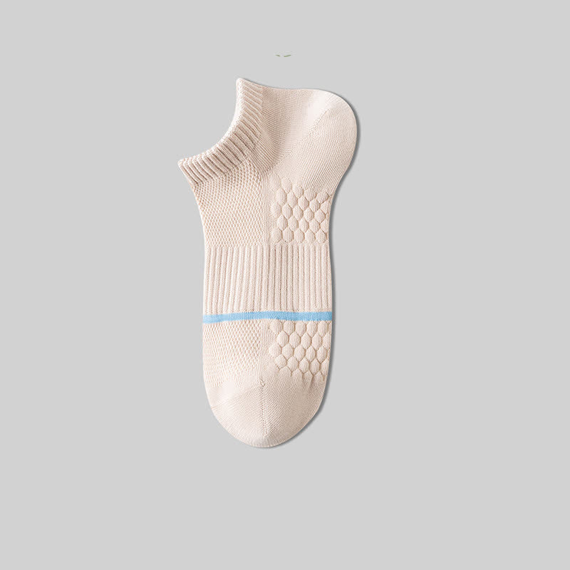 Cotton Mesh Honeycomb Bottom No Show Socks(6 Pairs)