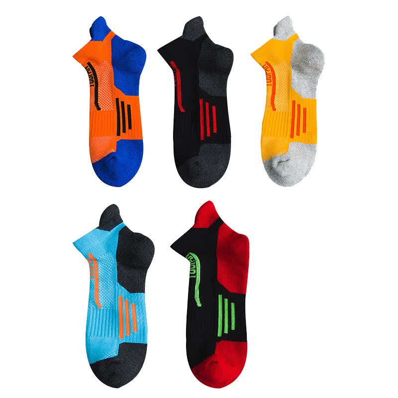 Color-Block Sports Compression Ankle Socks(5 Pairs)