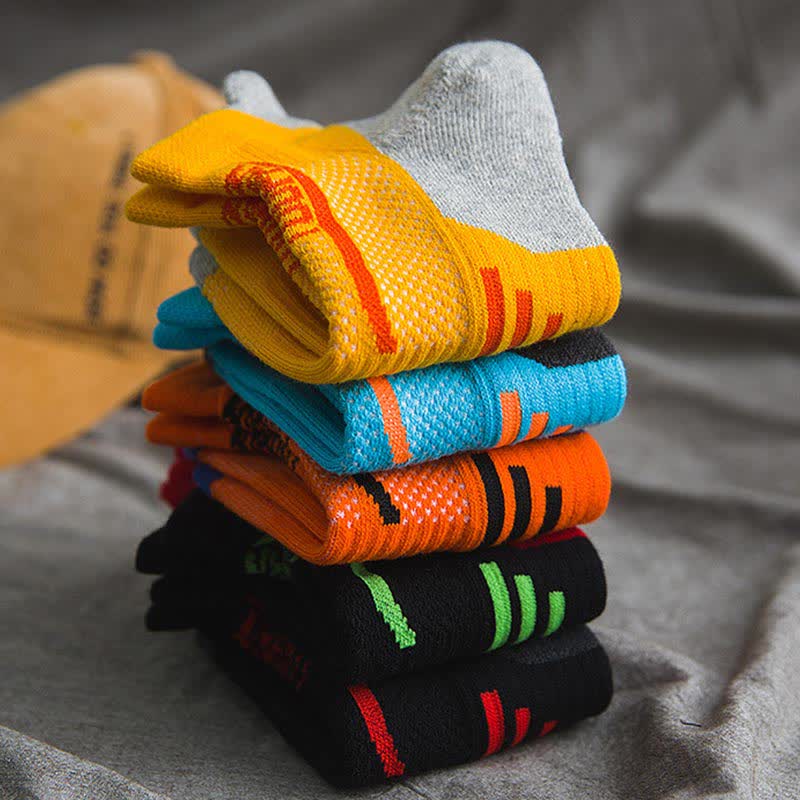Color-Block Sports Compression Ankle Socks(5 Pairs)