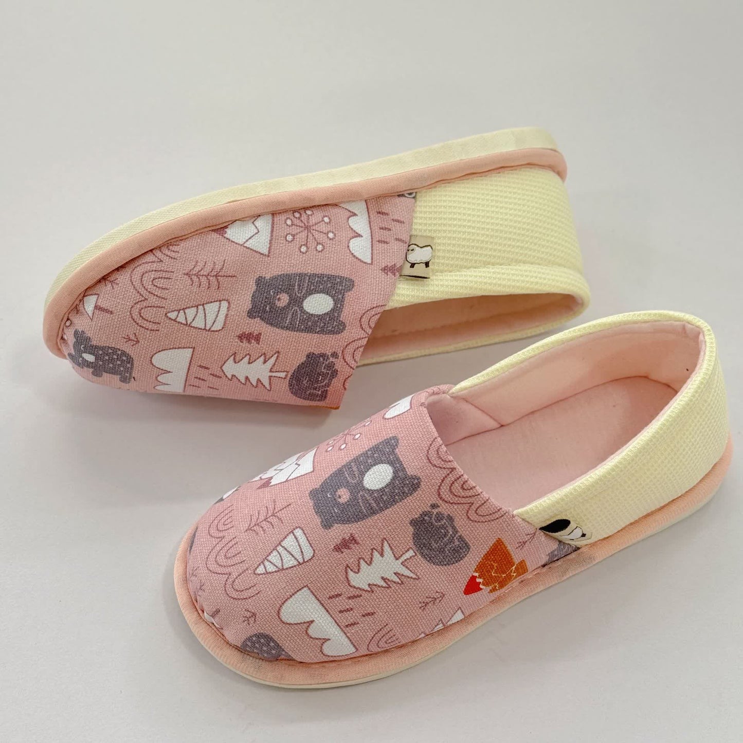 Cute Animal Print Non-Slip Canvas Home Slippers