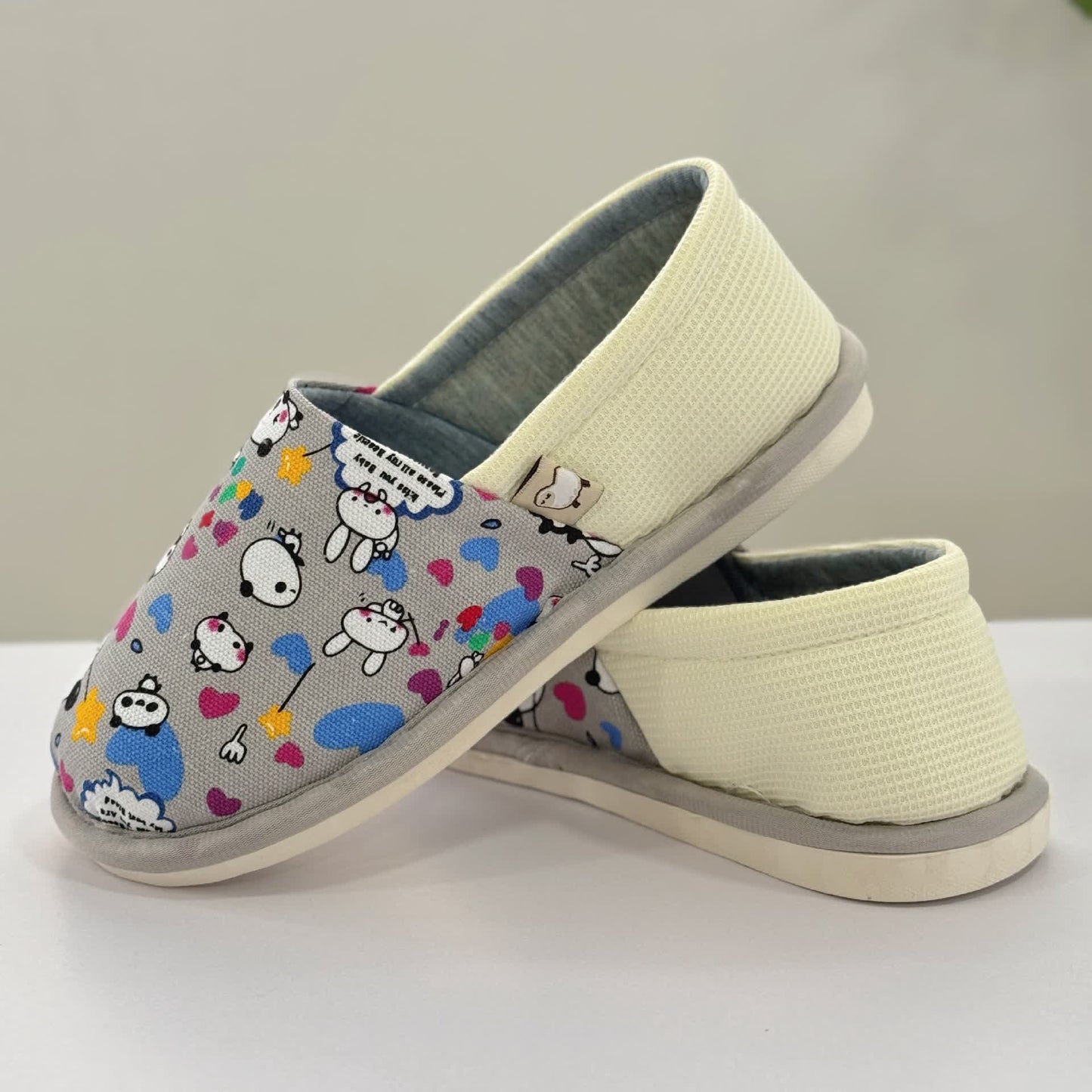 Cute Animal Print Non-Slip Canvas Home Slippers