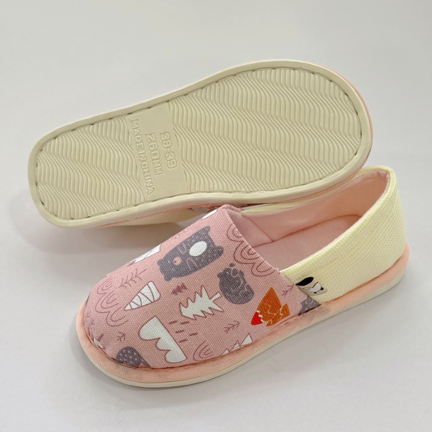 Cute Animal Print Non-Slip Canvas Home Slippers