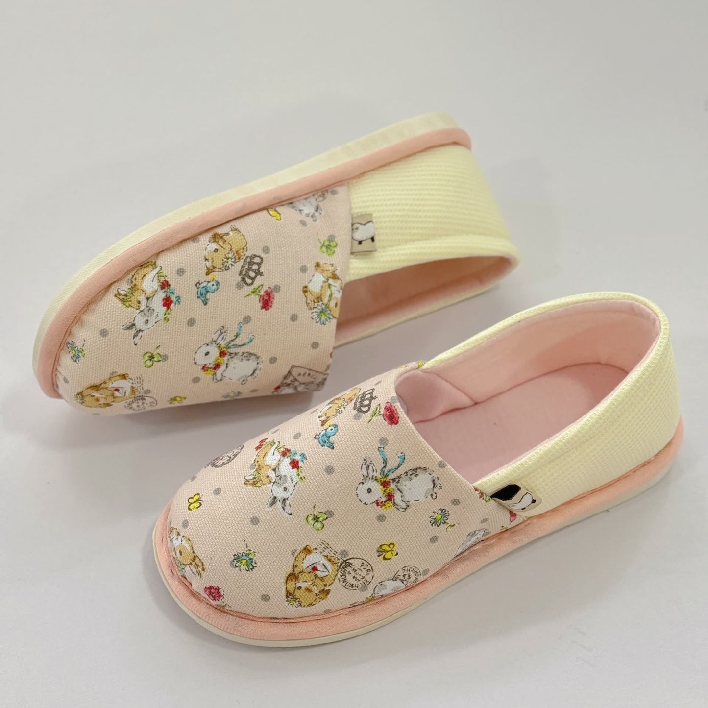 Rabbit Print Non-Slip Canvas Home Slippers