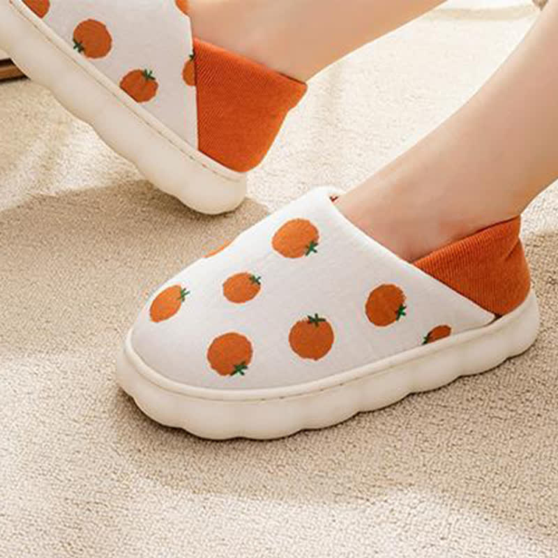 Cartoon Print Thick-Soled Non-Slip Closed-Back Slippers