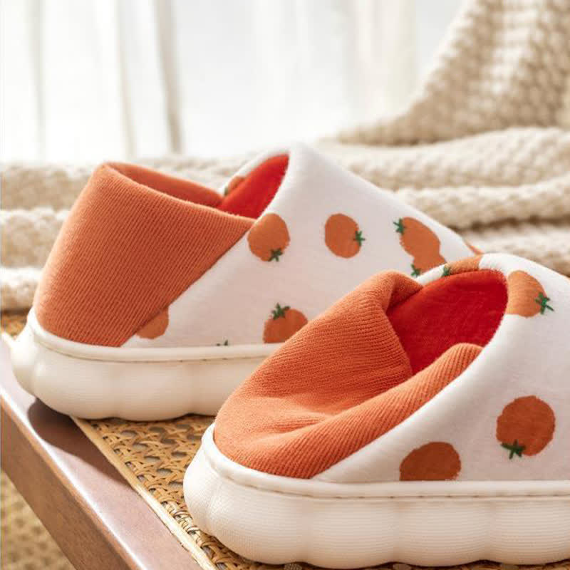 Cartoon Print Thick-Soled Non-Slip Closed-Back Slippers