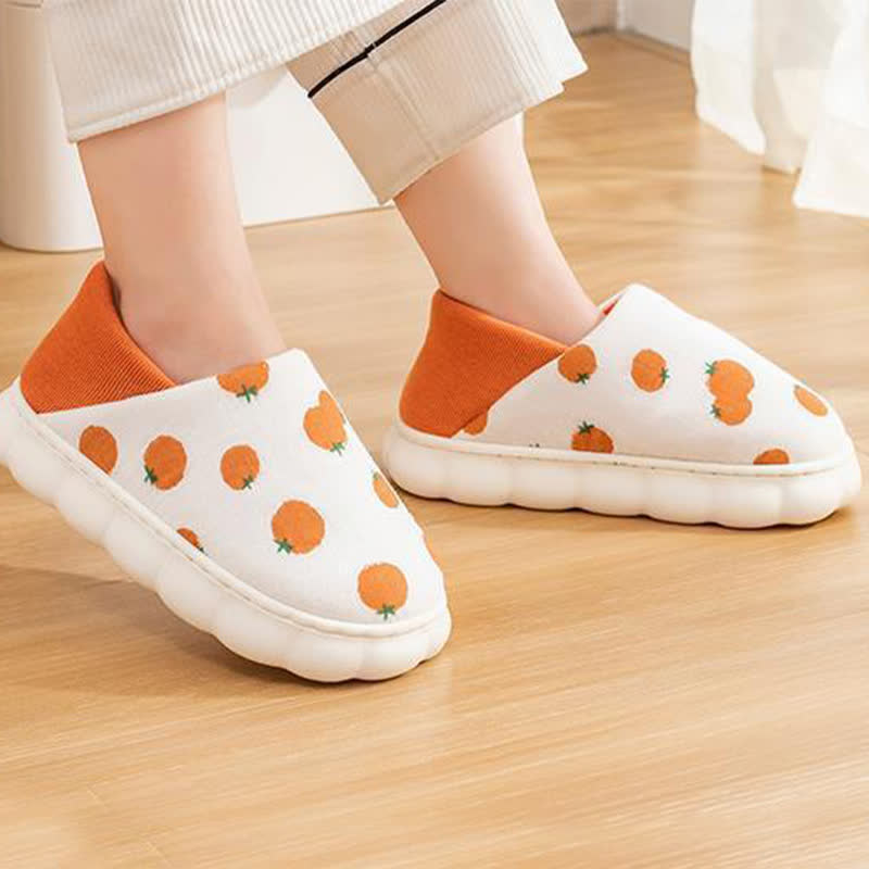 Cartoon Print Thick-Soled Non-Slip Closed-Back Slippers