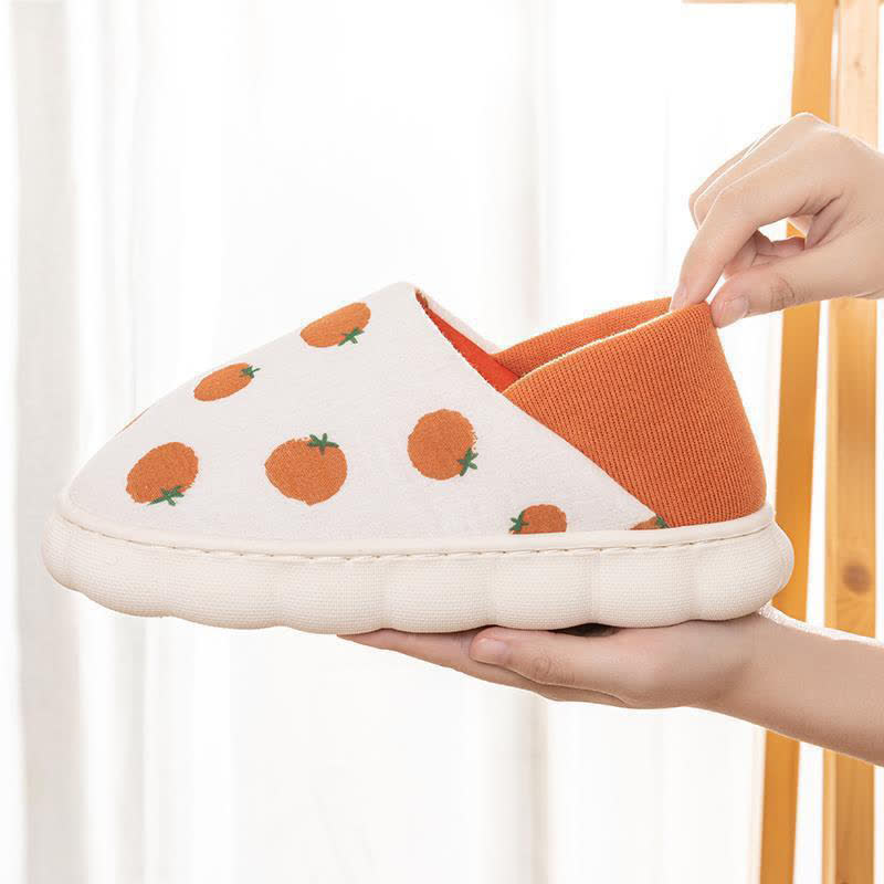 Cartoon Print Thick-Soled Non-Slip Closed-Back Slippers