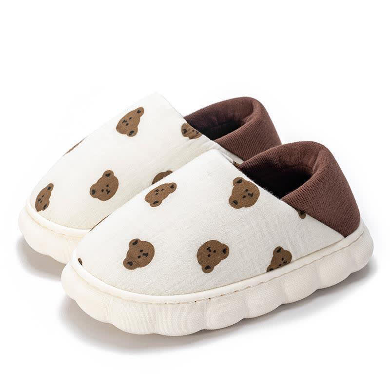 Cartoon Print Thick-Soled Non-Slip Closed-Back Slippers