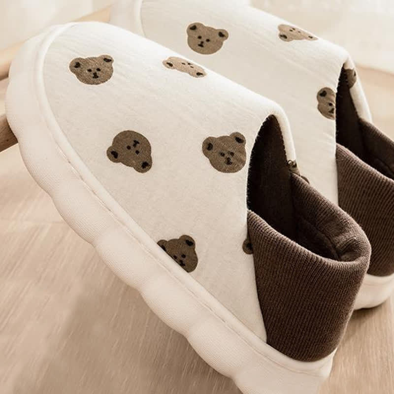 Cartoon Print Thick-Soled Non-Slip Closed-Back Slippers