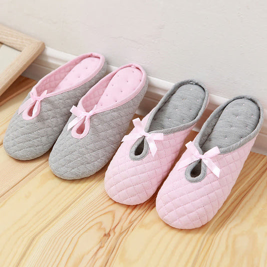 Plusock Elegant Bow Breathable Maternity Home Slippers