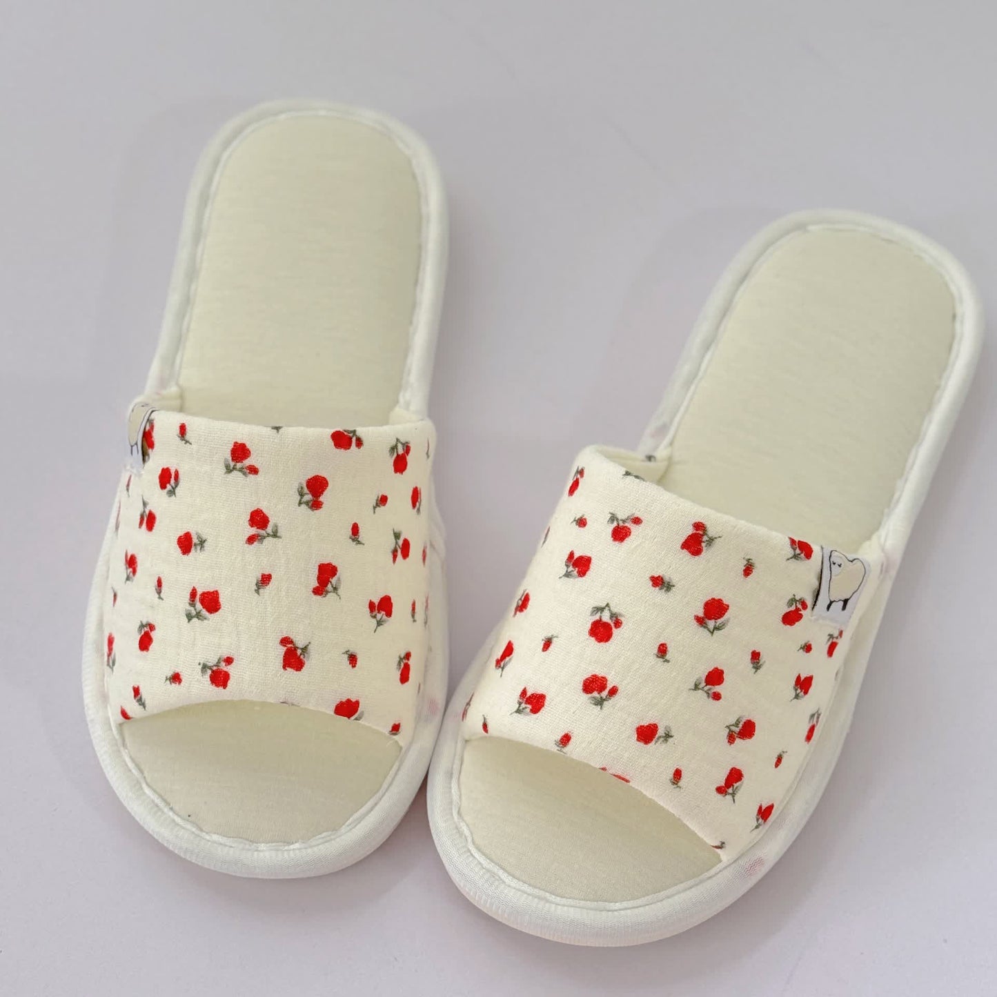 Floral Canvas Open-Toe Home Slippers