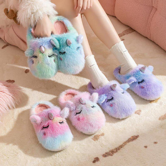 Plusock Cute Unicorn Plush Home Slippers