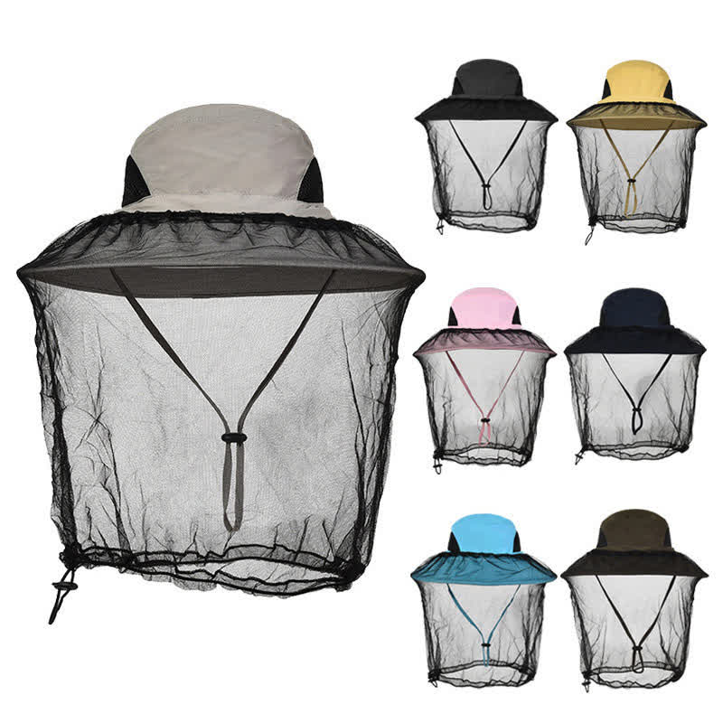 Outdoor Sun Protection and Anti-mosquito Bucket Hat
