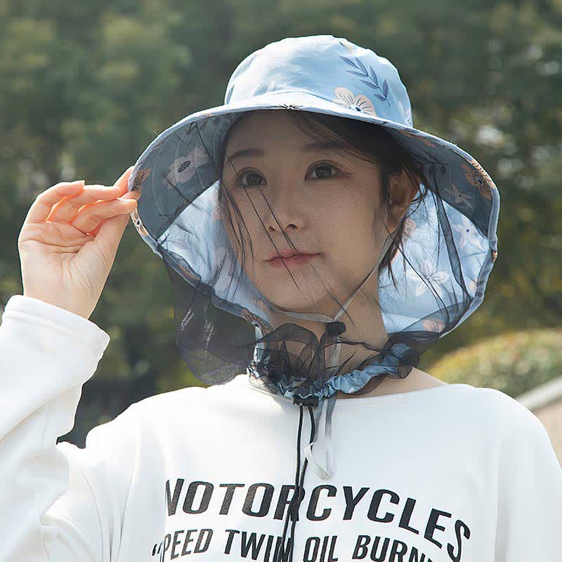 Floral Print Outdoor Wide Brim Bucket Hat