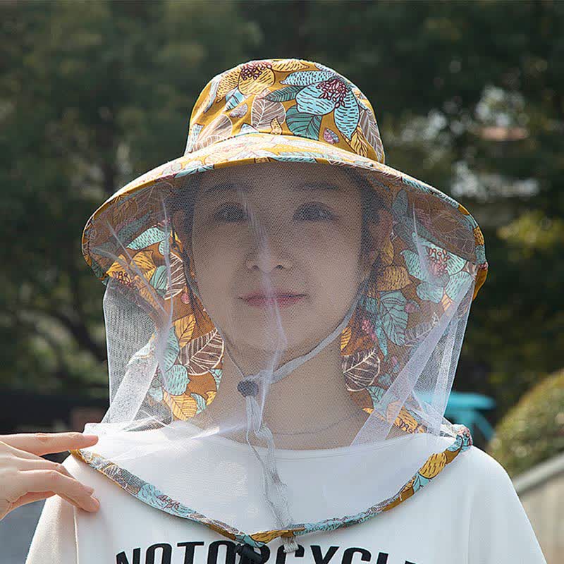 Floral Print Outdoor Wide Brim Bucket Hat