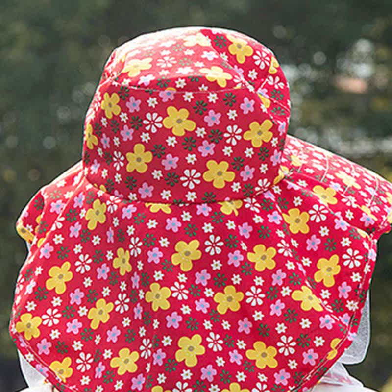 Floral Print Outdoor Wide Brim Bucket Hat